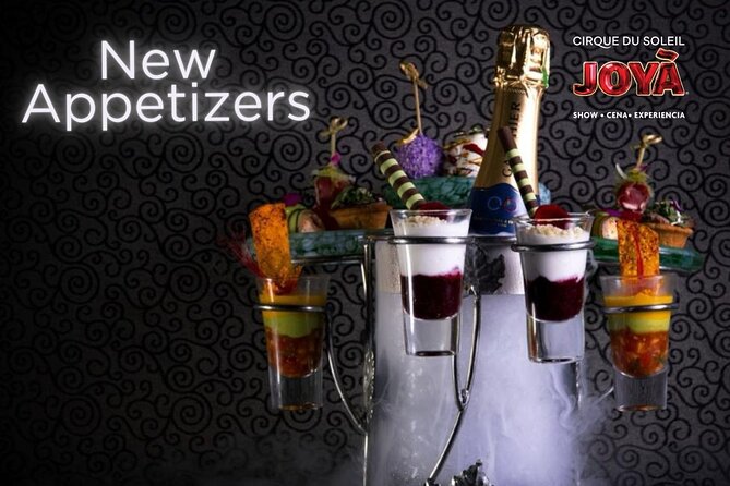 5+ Groups: Hotel Pick up + Cirque du Soleil JOYÀ Tickets - Champagne and food add-ons: small upgrades that can change your night