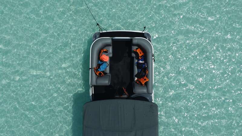 Bacalar: 3-hr Pontoon Boat Tour with Beach Club + Kayaks - On board: comfort, safety, and the Bluetooth factor