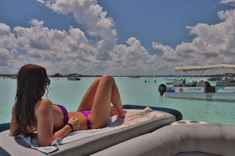 Bacalar: 3-hr Pontoon Boat Tour with Beach Club + Kayaks - The swimming and cenote mix: how it feels in practice