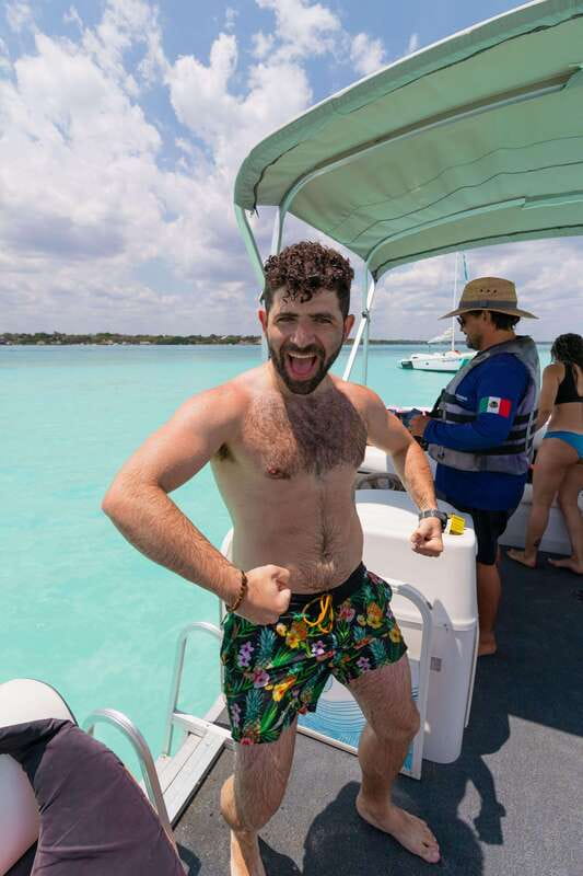 Bacalar: Lake of Seven Colors Pontoon Tour with Fruit - Swimming in Bacalar: shallow lagoon time, timing, and sunscreen rules