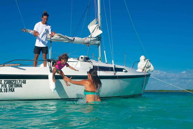 Bacalar: Private Sailboat Tour with Lagoon Swimming - A story stop at the big beach hotel that never opened