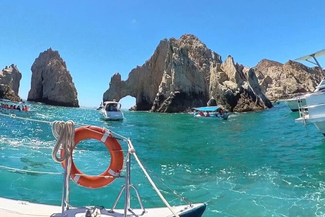 Cabo Blue Snorkeling Cruise, Open Bar and Lunch in Cabo San Lucas - Stop 1, Pelican Rock: Start With a Sea of Cortez Photo Moment