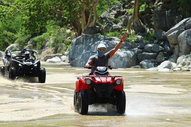 Cabo’s Best ATV Tour – Desert, Beach Ride & Tequila Tasting - Safety gear, riding setup, and choosing single vs double ATV