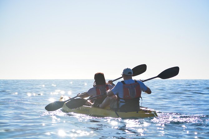Cabo San Lucas Glass Bottom Kayak Tour and Snorkel at Two Bays - Santa María Bay stop: clear water, colorful fish, and reef edges
