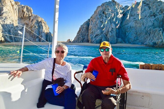 Cabo San Lucas Sunset Cruise with Unlimitted Drinks - El Arco photos and the sunshade issue: where to stand on the boat