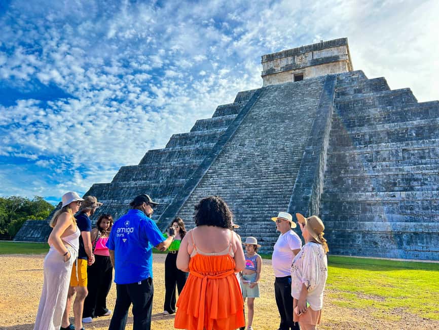 Cancun: Chichen Itza, Cenote & Valladolid Tour with Lunch - Entering Chichén Itzá with skip-the-ticket-line and a real guide