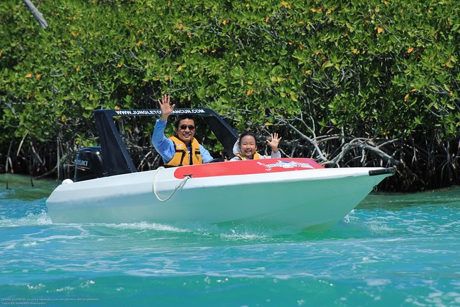 Cancun speedboat and snorkel tour: shared speedboat - Price and the real cost: $59 plus the $20 dock fee and optional add-ons