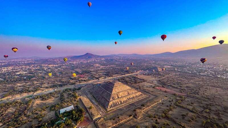 CDMX: Teotihuacan Balloon Flight with Optional Pyramids Tour - Sunrise in a hot air balloon over Teotihuacan: the pyramids from the sky