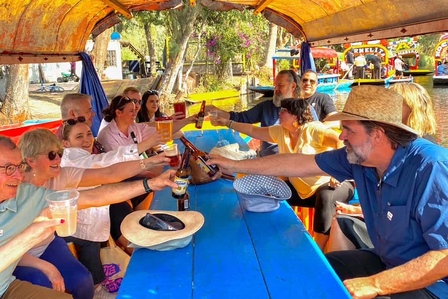 CDMX: Xochimilco Trajinera Party, Drinks, Mariachi & Snacks - Boarding the Colorful Trajinera: Drinks and the Party Setup