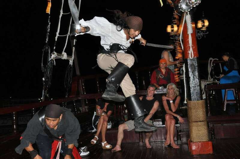 Cozumel: Pirate Ship Cruise with Open Bar, Dinner, and Show - Dinner on Board: Salad, Lobster, and Uniquely Seasoned Steak