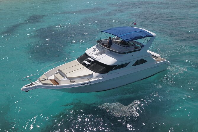Deluxe Yacht 48FT with FlyBrige Rental in Cancun - Snorkeling, Paddle Board, and the Floating Lilly Pad