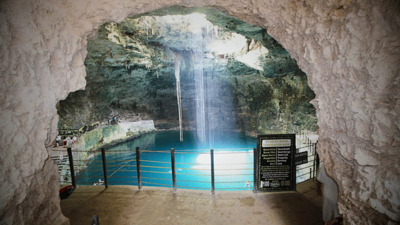FROM VALLADOLID RIO LAGARTOS + LAS COLORADAS + CENOTE (COLECTIVO TOURISTIC) - Cenote Hubiku: semi-open swimming, lunch, and the tequila museum stop