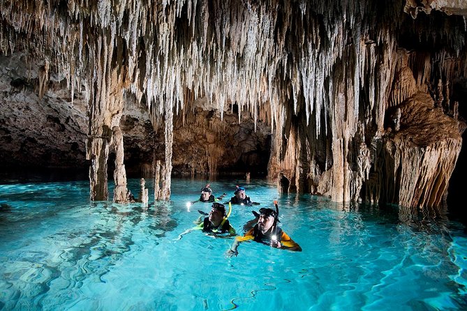 Half-Day Sea Turtle and Cenote Snorkeling Tour from Cancun & Riviera Maya - Parque de Cenotes Yax-Muul: stalactites, stalagmites, and swimming in fresh water