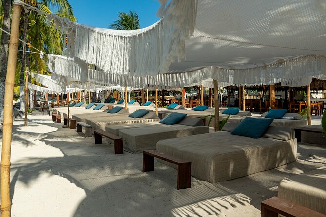 Isla Mujeres Platinum by Albatros Catamarans - AMAZONA Beach Club: Balinese beds, lunch, open bar, and activities