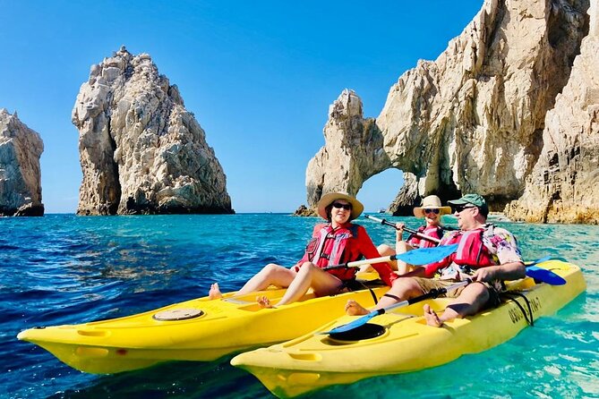 Los Cabos Arch and Playa del Amor Tour by Glass Bottom Kayak - Plaza Gali Pickup, Van Ride, and Beach-Ready Timing