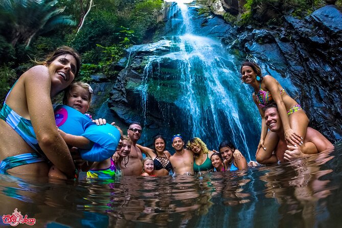 Mega Yacht ALL INCLUSIVE Yelapa Waterfall & Snorkeling Adventure - Playa Chica Locca in Quimixto: water slides, snorkeling setup, and paddle time