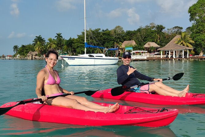 Pirate's Channel & 3 Lagoons Kayak or SUP/Paddle Tour +Meditation - Stop 1: Lago Bacalar, the Lake of the Seven Colors at sunrise