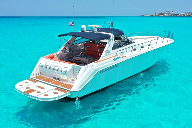 Private Luxury Yacht 55FT Rental in Cancun - The 4 Hour Plan: Isla Mujeres Playa Norte Plus a Snorkel Option