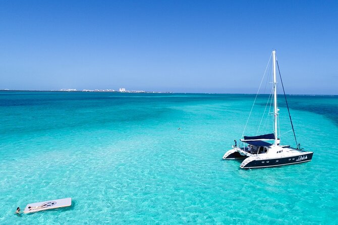 Puerto Morelos Secret Sandbar Catamaran Sail - The cruise portion: Puerto Morelos Lagoon, calm water, and a reef park stop