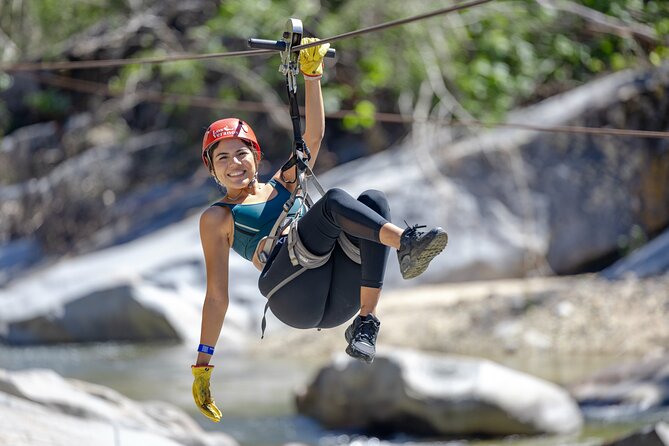 Puerto Vallarta Best Zipline Canopy + Tequila and Speed Boat Ride - Racing to the finish line: landing by the tequila bar and riverside restaurant
