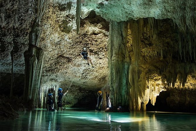 Rio Secreto Plus: Classic Tour, Bycicle, Rappel & Ziplines - Wet cave swimming: where the cave becomes unforgettable