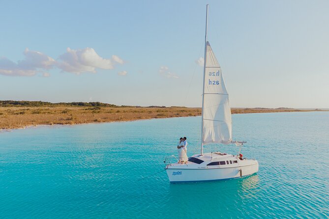 Sailboat tour across the seven colors lagoon in Bacalar - Black or Witch Cenote: Darker Water, Different Mood