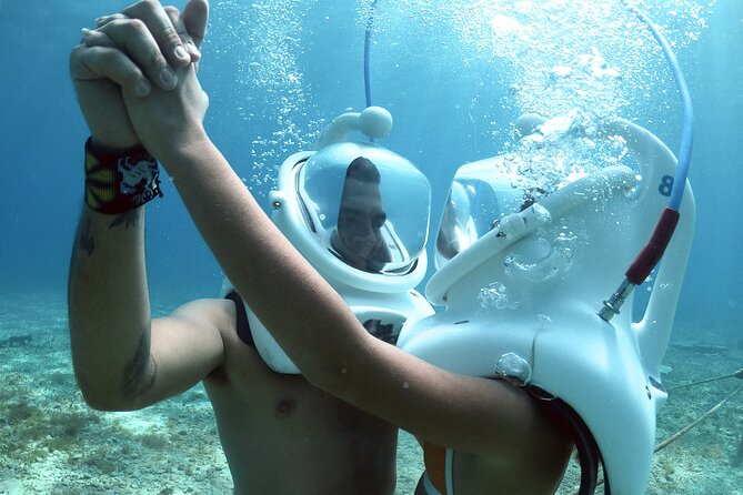 SeaTrek Underwater Helmet Diving Experience in Downtown Cozumel - What You See Underwater, Including Fish Bait and a Plane Wreck